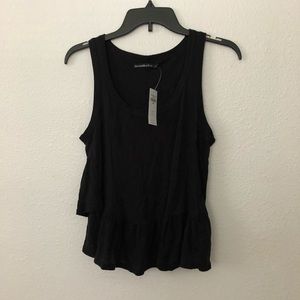A&F Women’s Black Peplum Tank, Size XS, NEW